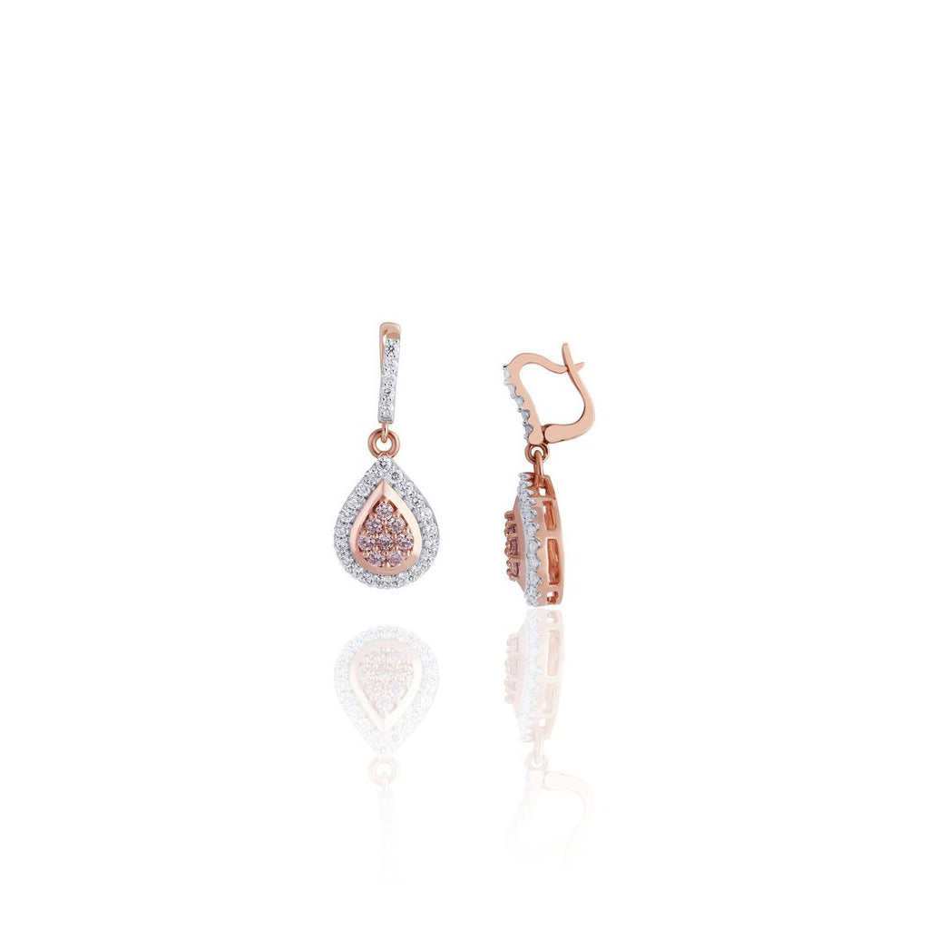 Pink Diamond Teardrop Earrings