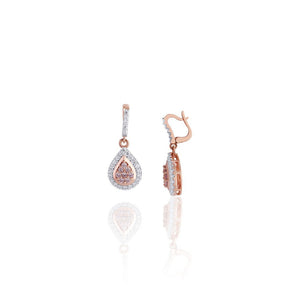 Pink Diamond Teardrop Earrings