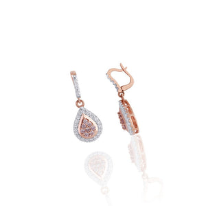 Pink Diamond Teardrop Earrings