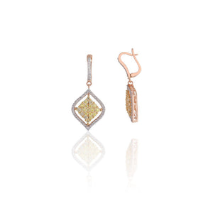 Diamond Open Sqaure Earrings