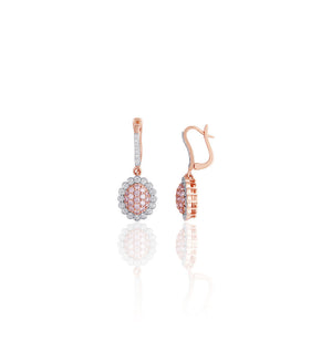 Diamond Scallop Frame Earrings