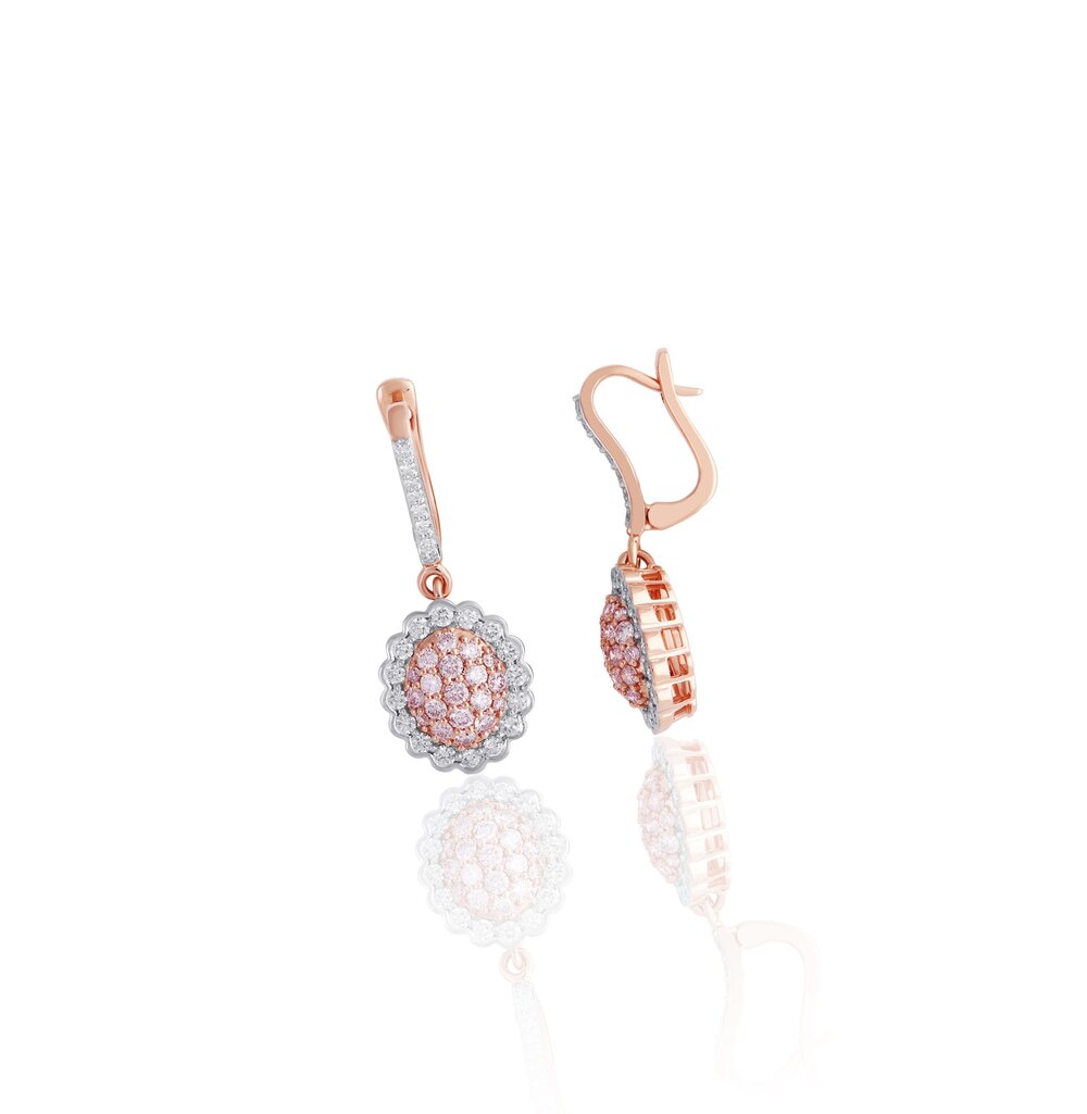 Diamond Scallop Frame Earrings