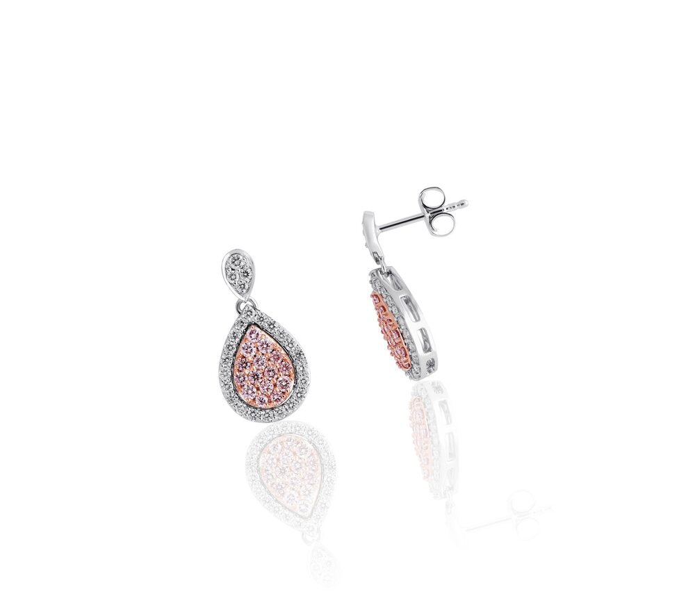 Pear-Shape Pink Diamond Earrings