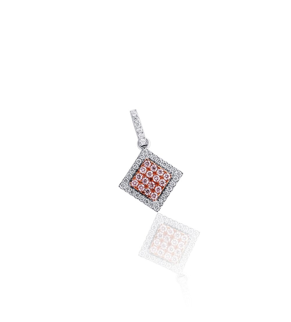 Pink Diamond Square Pendant