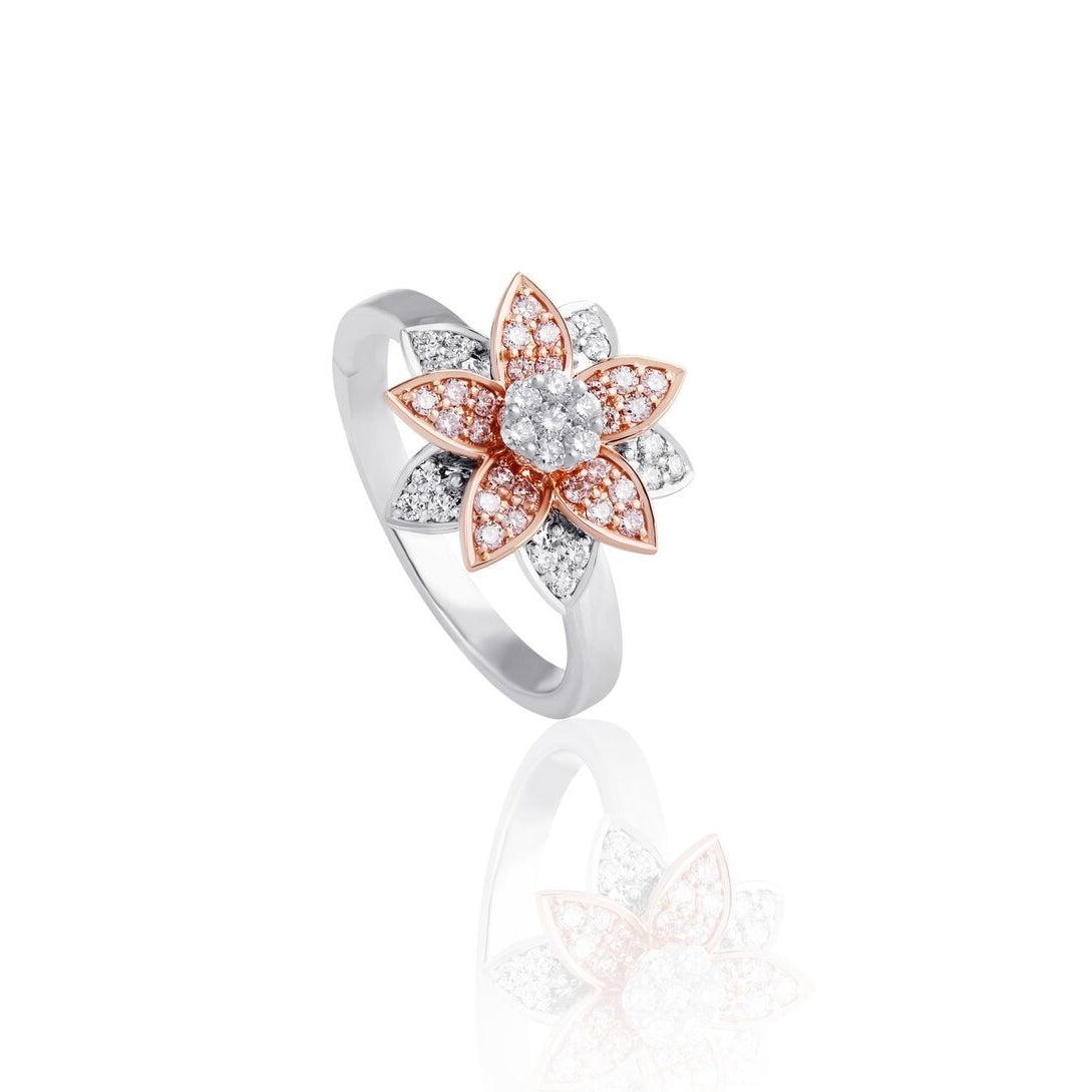 Double Flower Frame Diamond Ring